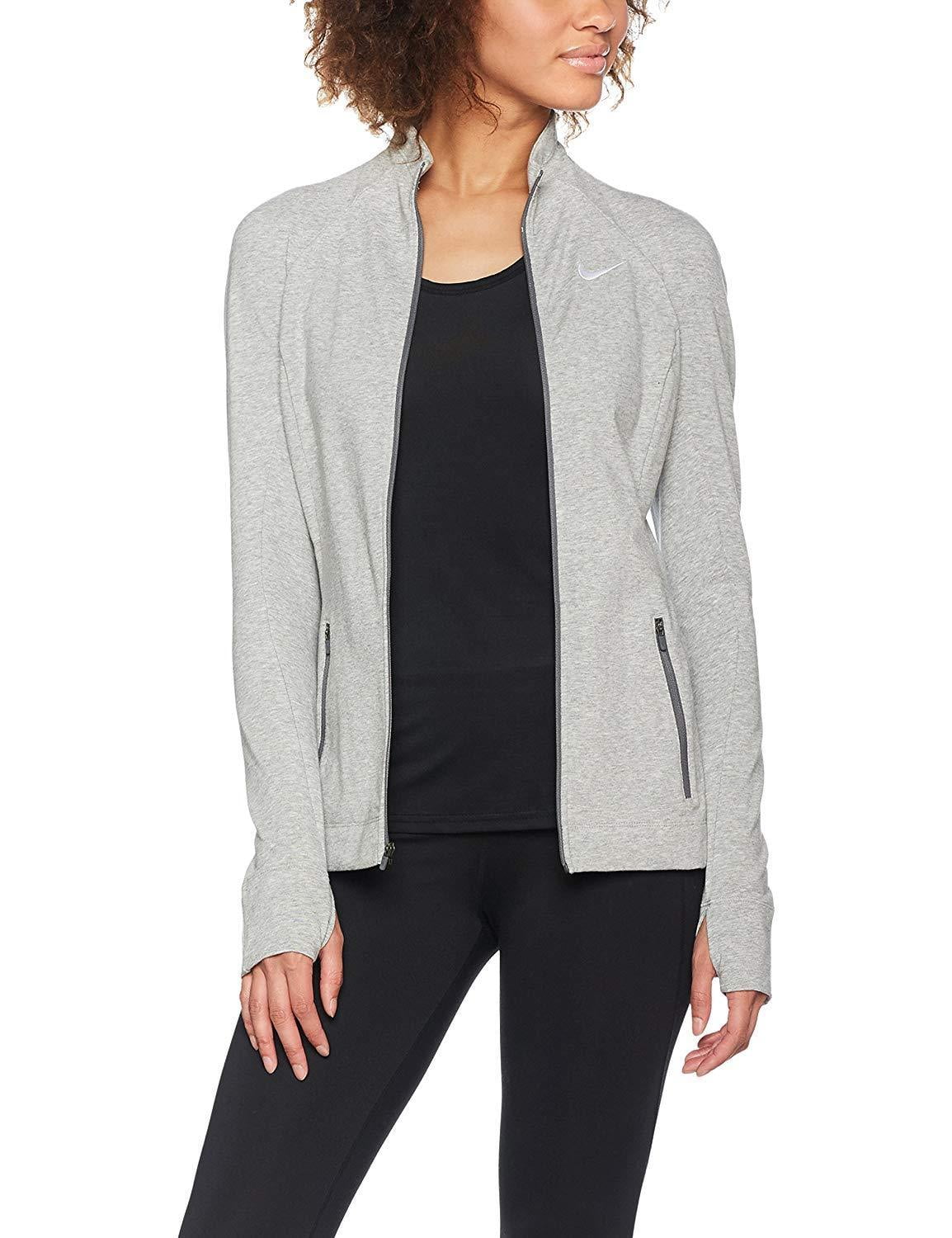 Nike Nike Women's DriFIT Light Weight Fleece Training Jacket (Gray, XS)