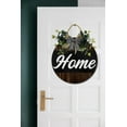 thumbnail image 3 of Home Sign Farmhouse Wood Sign Front Porch Decor Rustic Wooden Sign Wall Decor Hanging Wooden Decorations with Bow-Knot for Home Porch Wall Door, 12 x 12 inch, 3 of 5