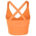thumbnail image 3 of A2Y Women's Solid French Terry Cotton Back Cross Crop Top Orange S, 3 of 3
