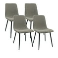 thumbnail image 4 of 4 pcs Dining Chairs Set, Modern Kitchen Dining Room Chairs,Upholstered Dining Accent Chairs in linen Cushion Seat and Sturdy Black Metal Legs, Light Gray, 4 of 9