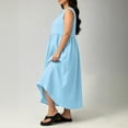 thumbnail image 5 of Elvqul Dresses for Women Elbow-Length Crewneck Womens Dresses Plus Size Solid Pullover Long Dresses Chic, 5 of 8