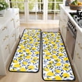 thumbnail image 4 of Kitchen Rugs Sets Of 2,Yellow Lemon Fruit Leaves White Pattern Anti Fatigue Kitchen Mat Rugs Non Slip Washable,Decorative Kitchen Floor Mats for Kitchen,Sink,Laundry,17"x47"+17"x47", 4 of 5