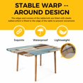 thumbnail image 4 of Blue Beige Brown Vintage Table Cloths for 6 Foot Rectangle Tables, Retro Farmhouse Elegant Pastoral Patio Waterproof Elastic Fitted Tablecloths, Washable Rectangular Table Cover for Camping, 4 of 8