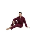 thumbnail image 3 of Apparonia Mens Pajamas Set Cotton Notched Collar Pajamas for Men Long Sleeve Mens Sleepwear with Pockets & Front Fly Dynamic Scarlet M, 3 of 7