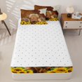 thumbnail image 4 of Erosebridal Farm Highland Cow Print Zipper Queen Comforter Set with Fitted Sheet and 2 Pillowcases,Daisy Sunflower Fence Zipper Bedding Set For Boys,Reversible,4pcs, 4 of 7