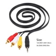 thumbnail image 4 of 2- .3ft AV Audio Cable with Male Auxiliary Y Splitter, Stereo Aux Cord for Phone, Drawer File Organizer, PVC Connector, 4 of 6