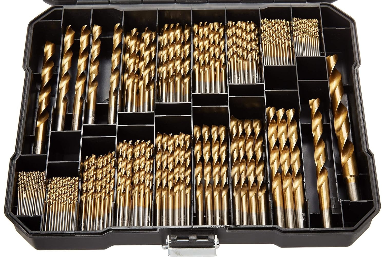 230 Pieces Titanium Twist Drill Bit Set, 135° Tip High Speed Steel, Size from 3/64" up to 1/2", Ideal Drilling in Wood/Cast Iron/Aluminum Alloy/Plastic/Fiberglass, with Hard Storage