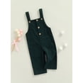 thumbnail image 4 of xiaxaixu Kid Sans Manches Romper, Bretelles Couleur Unie Bouton Poches Combinaison, 4 of 10