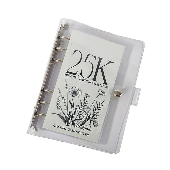 Cash Envelope Savings Album Monthly Money Saving Challenge Binder 2500-grid