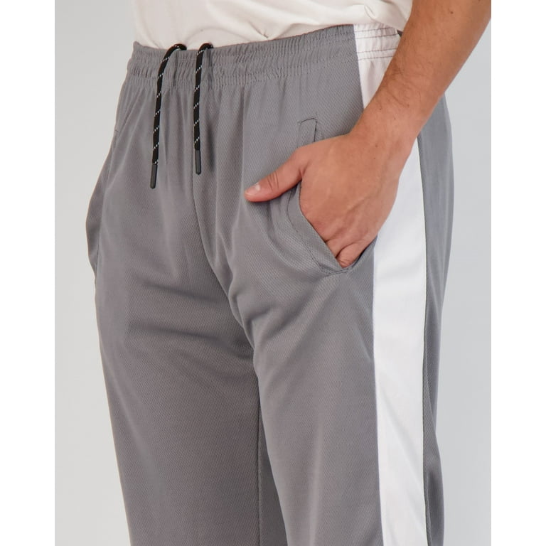 Real Essentials 3 Pack: Men's Mesh Athletic Gym Workout Lounge Open Bottom  Sweatpants with Pockets (Available In Big & Tall)