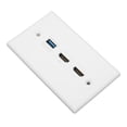 thumbnail image 2 of HD Multimedia Interface Ethernet Wall Plate, Easy To Install Soldering Free ABS USB3.0 Wall Plate  For Computer For HDTV, 2 of 8