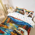 thumbnail image 3 of Catabedysis Stained Glass Camping Twin Duvet Cover For Girls,Sunset Camper Print Twin Bedding,Multicolor,Polkadot Reversible,2-Piece,1 Duvet Cover and 1 Pillowcase, 3 of 6