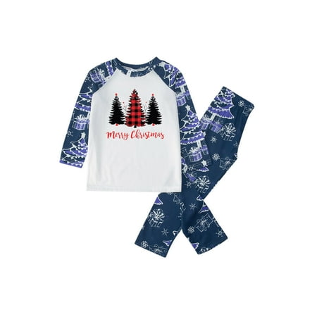 

Girls Clothes Parent-child Warm Christmas Set Printed Home Wear Pajamas Two-piece Kids Set