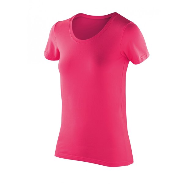 Spiro - Camiseta de manga corta elástica de tacto suave modelo Softex para mujer (Rosa)