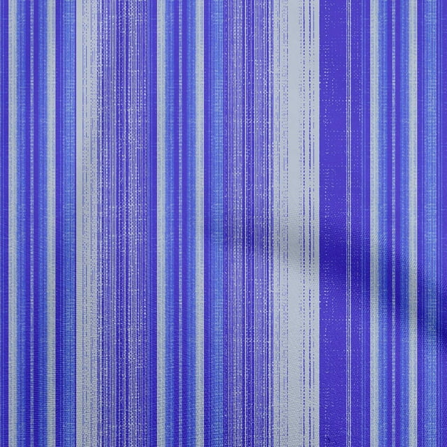 oneOone Rayon Medium Blue Fabric Stripe & Fabric For Sewing Printed Craft Fabric By The Yard 56 Inch Wide