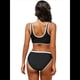 thumbnail image 3 of Traje de Baño Deportivo de Dos Piezas con Tirantes Anchos y Escote en V para Mujer. y Negro XL, 3 of 7