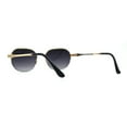 thumbnail image 4 of Mens Rectangular Half Rim 90s Gangster Sunglasses Gold Smoke, 4 of 4