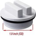 thumbnail image 2 of 2 Pack SP1022C Threaded Spa and Pool Drain Plug with O-Rings for Winter Protection, Fits Most Pentair Pool Drain Plugs (White), 2 of 5