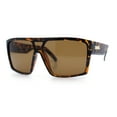 thumbnail image 6 of Mens Oversized Shield Curved Wrap Rectangular Plastic Sporty Sunglasses Tortoise - Brown, 6 of 8