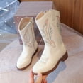 thumbnail image 2 of Zshosam Toddler Girl Boots Cowgirl Boots for Girls Mid Calf Youth Girl Cowboy Western Boots Pointed Toe Embroidered for Horse Riding Party Toddler Little Big Kids Size 1.5,(Beige Big Kids 1.5), 2 of 9
