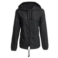 thumbnail image 1 of Chaqueta impermeable ligera con capucha para mujer, impermeable, activa, para exteriores, con capucha, informal, de manga larga, ajustada, con cremallera, para exteriores, 1 of 5