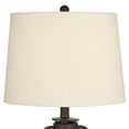 thumbnail image 5 of Franklin Iron Works Murphy Industrial Rustic Accent Table Lamp 23" High Weathered Red Bronze Clear Glass with Dimmer Oatmeal Shade for Bedroom Office, 5 of 10