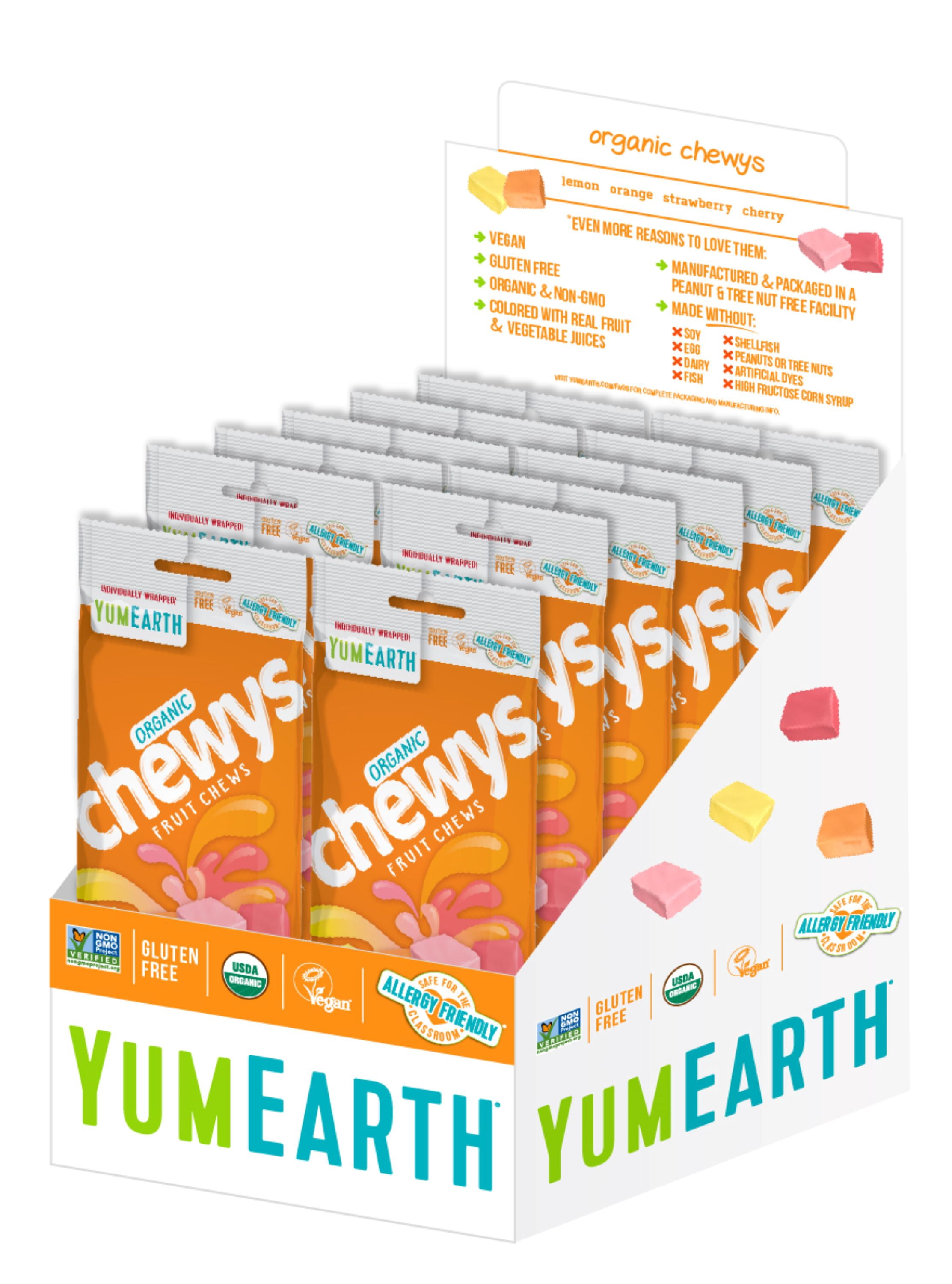 (6 pack) YumEarth Organic Chewys Candy, Gluten Free, Assorted Flavors, 2 oz Bag