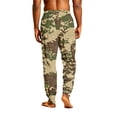 thumbnail image 7 of Men's Camouflage Pajama Pants with Pockets & Drawstring - Cuffed Jogger Sleep Bottoms for Men, Elastic Waist Soft Lightweight Lounge Homewear Brown S, 7 of 7