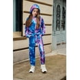 thumbnail image 3 of Oudiya Girls 2 Piece Tie Dye Sweatsuit Clothing Set Twist Front Hooded Sweatshirt and Sweatpants with Pockets, 13-14Y, 3 of 7