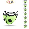 thumbnail image 1 of 10 piezas de carbón activado Pm2.5 para exteriores Mascarilla facial unisex Mascarilla protectora (verde fluorescente), 1 of 2
