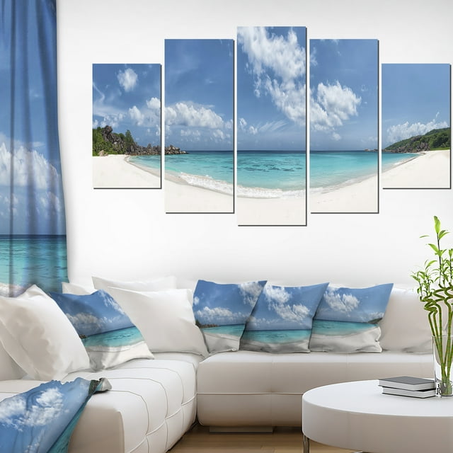 Majestic Seychelles Beach Panorama - Large Seascape Art Canvas Print