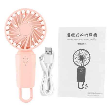

Mini Portable Cooling Fan with Hook USB Rechargeable Perfect for Kids Indoor and Outdoor Use - Pink
