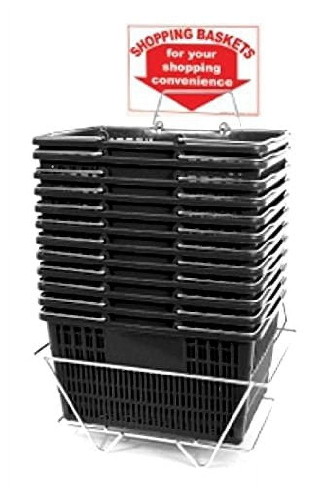 Set of 12 Black Shopping Basket Set