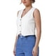 thumbnail image 4 of CHAQUETA DE JEAN SIN MANGAS PARA MUJER INSPIRE CHIC, CUELLO EN V, CON BOTONES, VESTIDO CORTO DE MEZCLILLA XL BLANCO, 4 of 6