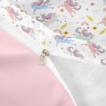 thumbnail image 4 of Metsweet Cartoon Unicorn Twin Duvet Cover, Flower Rainbow Animal Twin Bedding,Pink Reversible,2pcs,1 Duvet Cover and 1 Pillowcase, 4 of 6