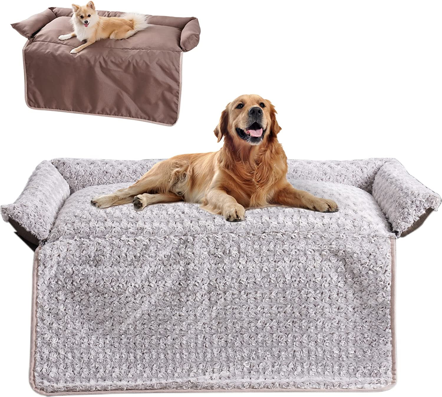 Calming Dog Bed Fluffy Plush Pet Sofa Couch Cover Pads Furniture Protector Mats Tucker Murphy Pet Size: Medium (35.4 W x 32.3 D x 7.9 H), Color: L