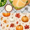 thumbnail image 3 of Jbralid Autumn Pumpkin Leaves Pattern Linen Placemat Set of 8 for Home Kitchen Table Decor 12x18 inch, 3 of 5