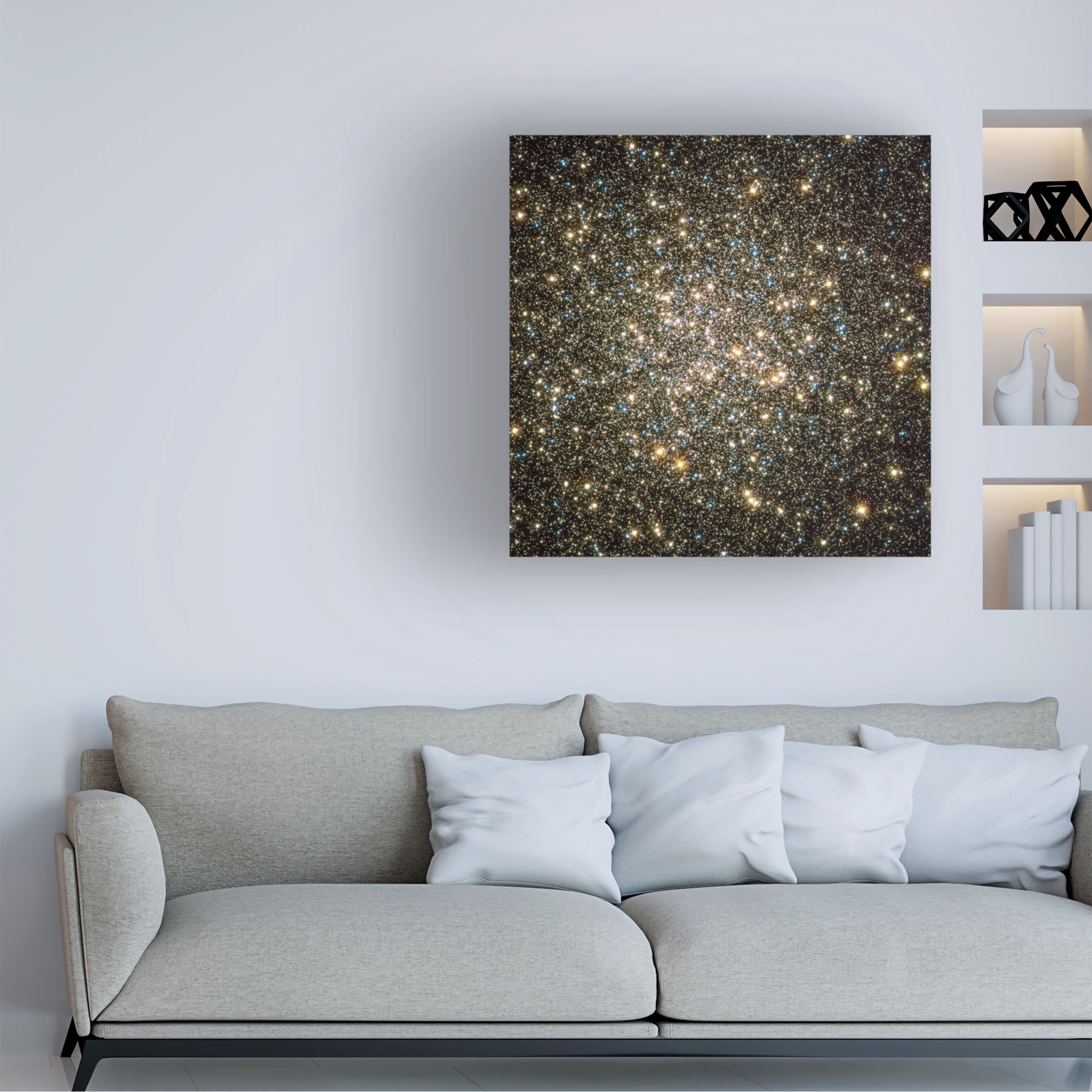 Trademark Fine Art Print Collection A Celestial Snow Globe of Stars Canvas Wall Art - 35x35