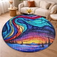 thumbnail image 5 of Round Rug, Aurora Borealis20 Soft Washable Carpet, Non-Slip Floor Mat for Living Room Bedroom Home Decor 24 Inch, 5 of 6