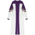 thumbnail image 3 of TiaoBug Womens Mens Choir Robe Halloween Pulpit Zipper Robe Jacket Long Sleeve Clergy Gown Purple S, 3 of 7