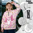 thumbnail image 6 of Uorisanigo Girls Oversized Sweatshirts Daisy Axolotl Half Zip Pullover Sweatshirt Casual Long Sleeve Pullover Top Fall Fashion Outfits Clothes Quarter Zip Hoodies Athletic Tops, 6 of 7