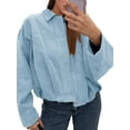 thumbnail image 6 of Long Sleeved Women Spring Fall Faux Suede Bomber Jackets Turn-down Collar Casual Lapel Zipper Jacket, 6 of 8