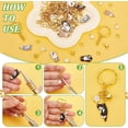 thumbnail image 4 of 20 juegos de llaveros de gato bonitos, kit para hacer llaveros DIY, llavero de flores, llavero de metal Kawaii con 20 colgantes de campanas, 20 llaveros divididos, 60 anillos divididos, 4 of 6