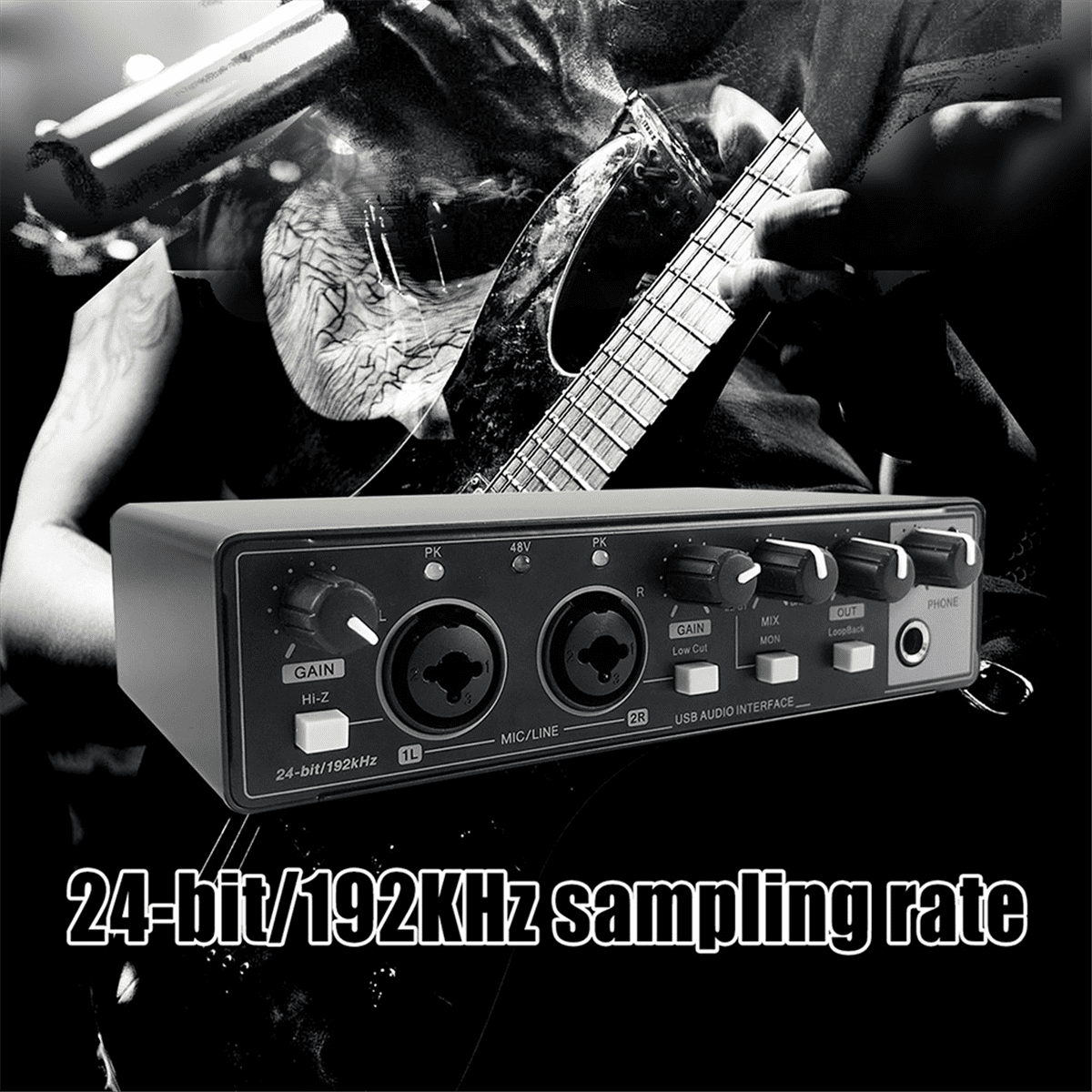 Professional Audio Interface Sound Card Phantom Power Electric Guitar Sound Mixer Mixing Console Studio Live Recording