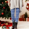 thumbnail image 6 of Fengqque Women's Christmas Stripe Printed Fashionable Elastic Leggings Fitness Running Casual Pants Yoga Pants Blue S(S), 6 of 9