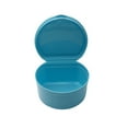 thumbnail image 4 of FNGZ Cleaning Supplies Denture Bath Box Case Dental False Teeth Storage Box With Hanging Net Container Household Tool Light Blue, 4 of 6