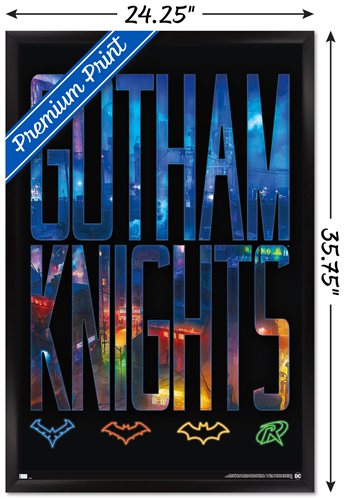 DC Comics Gotham Knights - Logos Wall Poster, 22.375" x 34" Framed
