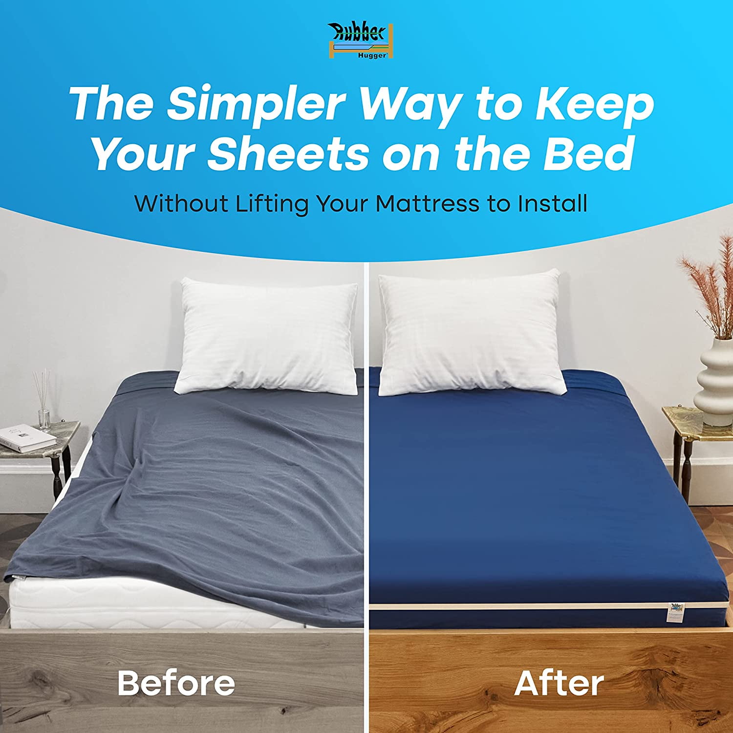 Samsung the rubber hugger - the bed sheet holder band - new approach for  keeping your sheets on your mattress - no sheet straps, sheet