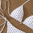 thumbnail image 6 of VMESZQFG Women's Polka Dots Bikini Set Halter Two Piece Sexy Swimsuit Triangle Top String Swimwear Tie Side Bathing Suit White L Size, 6 of 9