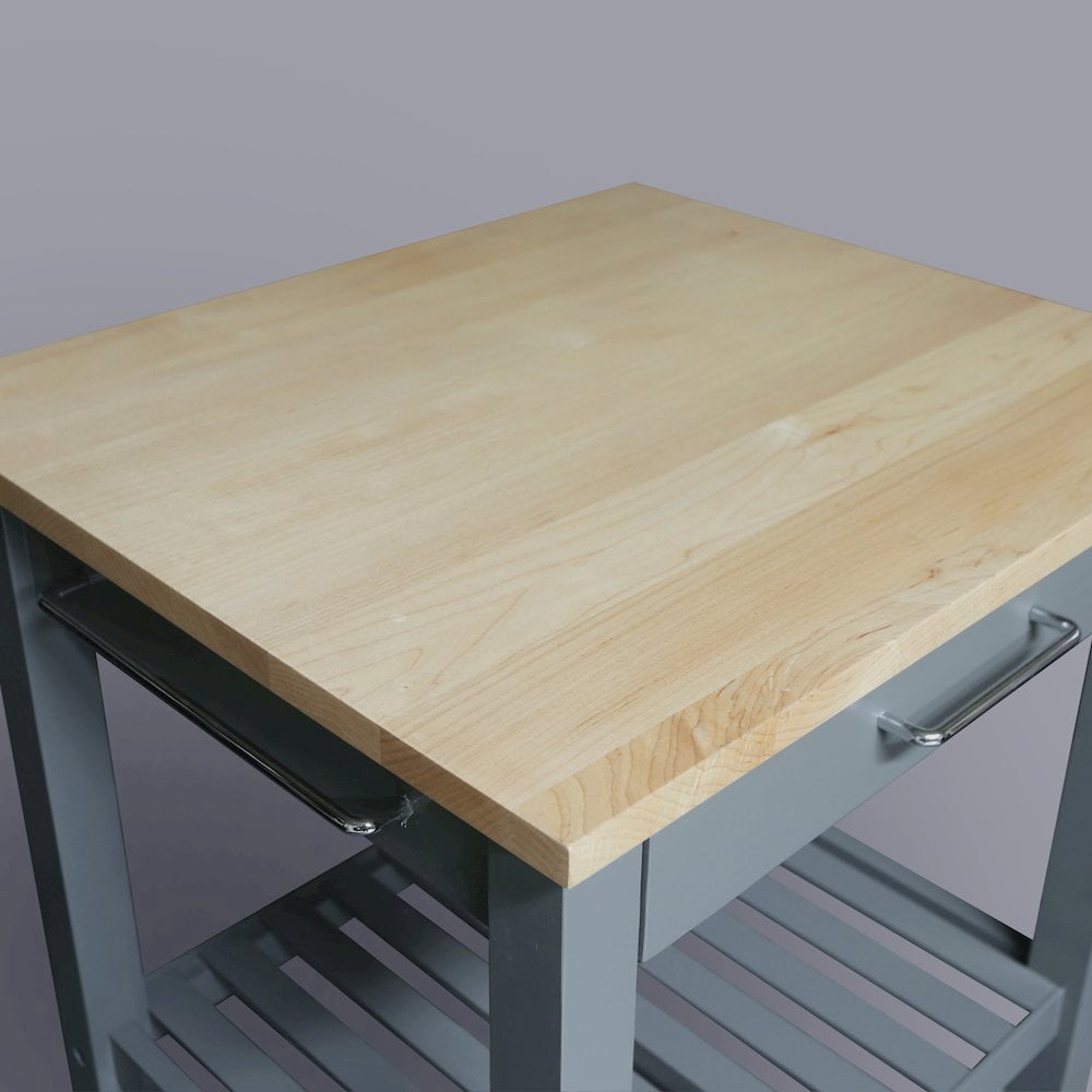 Casual Home Sunrise Kitchen Island with Solid Wood Top - Slate Gray